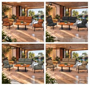Bàn ghế sofa tựa lưng đính nút
