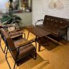 Bộ sofa cafe da chần nút