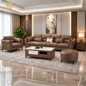Bộ Sofa Băng Dài 2m8 Kết Hợp Ghế Đơn Hiện Đại 7 bo sofa da ban tra chu nhat 6