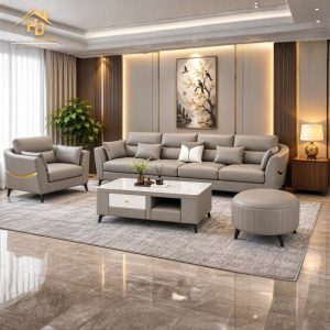 Bộ Sofa Băng Dài 2m8 Kết Hợp Ghế Đơn Hiện Đại 8 bo sofa da ban tra chu nhat 7
