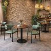 Ghế cafe sắt bọc nệm tựa cong