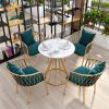Bàn ghế cafe lưng hàng rào lót nệm
