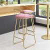 Ghế bar nón nệm hồng chân vàng