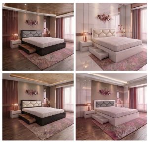 Giường ngủ có hộc kéo đầu bọc nệm