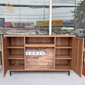 Tủ Kệ Tivi Gỗ Vân Xương Cá Hai Cánh 2 ke tivi go 11