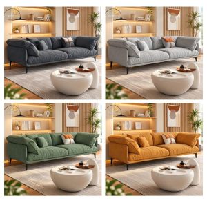 Ghế sofa phòng khách tay vịn bo cong