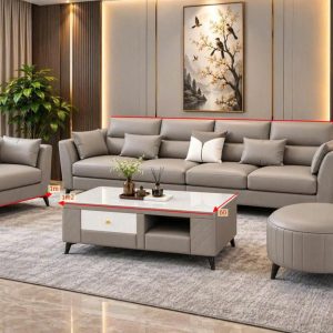 Bộ Sofa Băng Dài 2m8 Kết Hợp Ghế Đơn Hiện Đại 9 sofa da 30