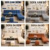 Bộ sofa góc L kèm 2 đôn rời