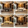 Bộ sofa góc L lưng múi sọc dọc