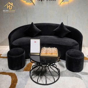 Sofa Bọc Nhung Bo Góc Hiện Đại (Nhiều Màu) 5 sofa nhung bo goc 3