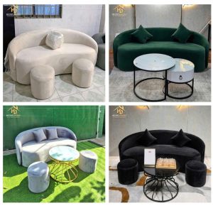 Sofa Bọc Nhung Bo Góc Hiện Đại (Nhiều Màu)