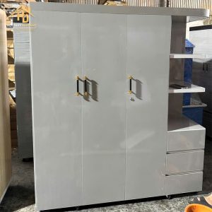 Tủ Quần Áo Nhựa 3 Cánh Liền Kệ Trang Trí 5 tu quan ao 3 canh kem ke