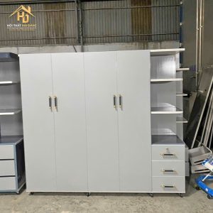 Tủ quần áo nhựa 4 cánh liền kệ