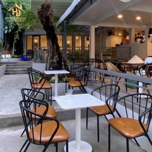 Bộ bàn ghế cafe 6 song bọc nệm