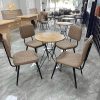 Bàn ghế cafe bọc nệm hình quả trám