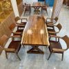 Bàn cafe gỗ chân x kèm 6 ghế