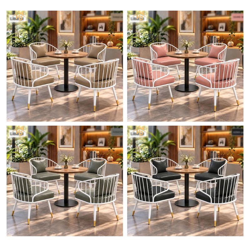 ban ghe cafe liberal Bộ bàn ghế cafe Liberal bọc nệm