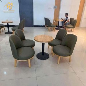 Bộ bàn ghế cafe velvet bọc nệm