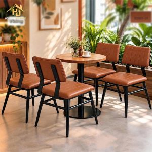 Bộ Bàn Ghế Cafe Vking Bọc Da (Nhiều Màu) 4 ban ghe cafe vking 1
