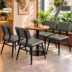 Bộ Bàn Ghế Cafe Vking Bọc Da (Nhiều Màu) 2 ban ghe cafe vking 8