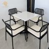Bàn cafe vuông chân hỏa tiễn 4 ghế