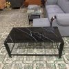Bàn sofa mặt kính chữ nhật đen