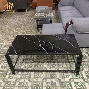 Bàn sofa mặt kính chữ nhật đen