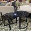 Bàn sofa đôi tròn mặt kính