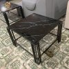 Bàn sofa mặt kính vuông đen