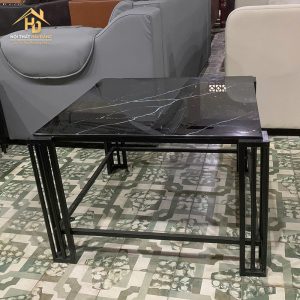 Bàn Sofa Mặt Kính Vuông Đen 2 ban sofa vuong kinh den 2