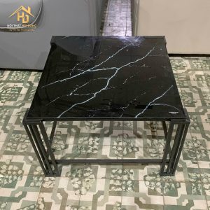 Bàn Sofa Mặt Kính Vuông Đen 3 ban sofa vuong kinh den 3