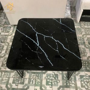 Bàn Sofa Mặt Vân Kính Đen 2 ban sofa vuong mat kinh 1