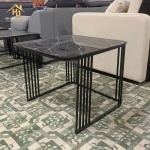 Bàn Sofa Mặt Vân Kính Đen 3 ban sofa vuong mat kinh 2