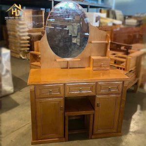 Bàn trang điểm gỗ sồi 1m