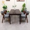 Bộ bàn ăn bốn ghế bọc nệm xám
