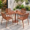 Bộ bàn ghế cafe sắt lưng nan nâu