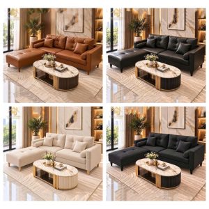 Sofa góc L tựa rút có gối rời