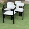 Ghế cafe bọc nệm trắng tay bo