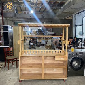Quầy Cafe Gỗ Di Dộng Đơn Giản 2 quay cafe 5