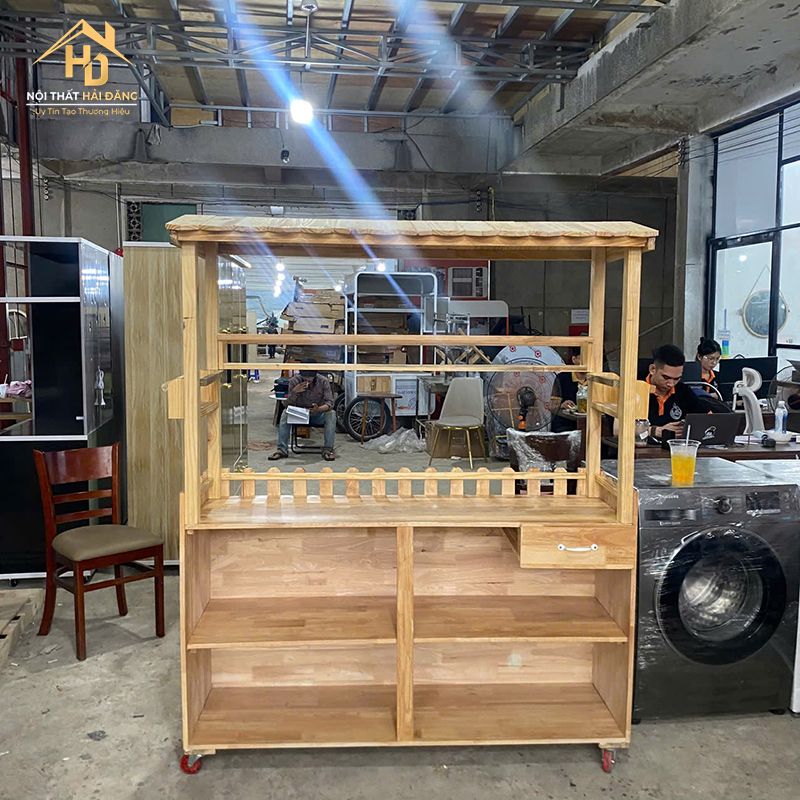 Quầy Cafe Gỗ Di Dộng Đơn Giản quay-cafe-5 Quầy Cafe Gỗ Di Dộng Đơn Giản