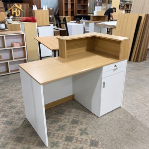 Quầy Lễ Tân Gỗ Chữ L Có Hộc Tủ 3 quay le tan 71