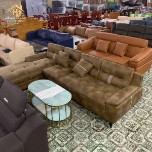 Sofa Góc L Bọc Da Nâu Sang Trọng 1 sofa da goc l 26