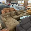 Sofa góc L bọc da nâu